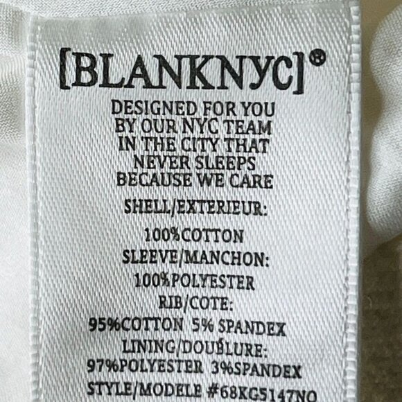 Blank NYC White Crepe Moto Jacket Size XS  Mesh Panels Long Sleeve Zip Close - Picture 8 of 11